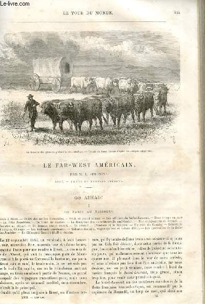 Le tour du monde - nouveau journal des voyages - livraison n432,433,434,435 - le Far West amricain - Go Ahead ! par L. Simonin (1867).
