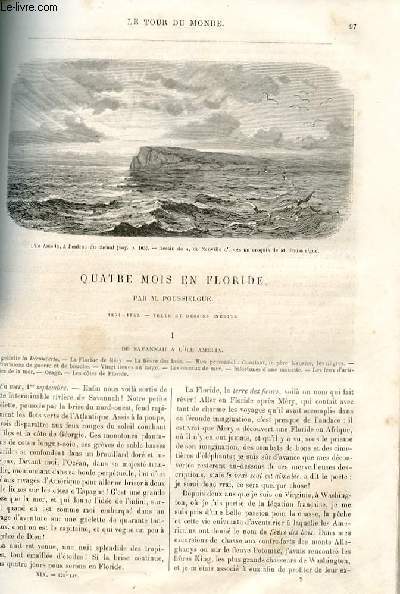 Le tour du monde - nouveau journal des voyages - livraison n476,477 et 478 - Quatre mois en Floride par Poussielgue (1851-1852).