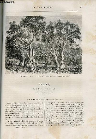 Le tour du monde - nouveau journal des voyages - livraison n775,776,777 et 778 - Tlemcen par E. de Lorral (1875).
