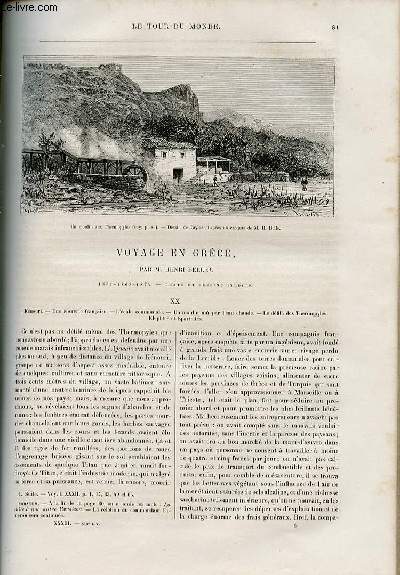 Le tour du monde - nouveau journal des voyages - livraison n840,841,842,843 et 844 - Voyage en Grce par Henri Belle (1861 - 1868 - 1874).