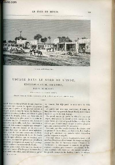 Le tour du monde - nouveau journal des voyages - livraison n1025 - Voyage dans le nord de l'Inde - excursion  Attok, sur l'Indus par De brard - 1878.