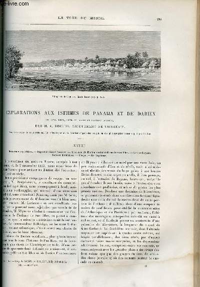 Le tour du monde - nouveau journal des voyages - livraisons n1032, 1033 et 1034- Explorations aux isthmes de Panama et de Darien en 1876,1877 et 1878 par A. Reclus, lieutenant de vaisseau.