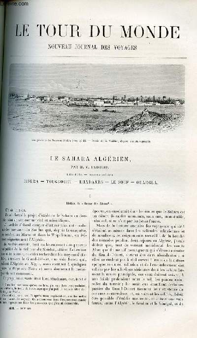 Le tour du monde - nouveau journal des voyages - livraisons n1069,1070,1071,1072 et 1073 - Le Sahara algrien par V. Largeau - Biskra - Touggourt - Rhadams - le Souf - Ouargla.