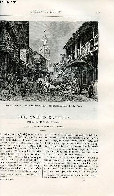 Le tour du monde - nouveau journal des voyages - livraisons n1135 et 1136 - Trois mois en Kakhtie par Madame Clara Serena - 1877-1881.