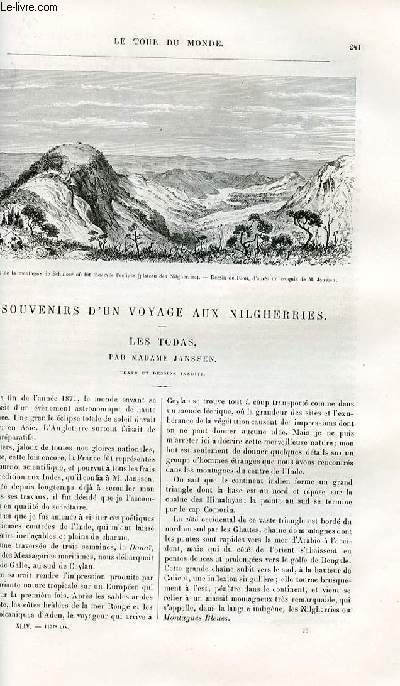 Le tour du monde - nouveau journal des voyages - livraison n1137 - Souvenirs d'un voyage aux Nilgherries - les Todas par Madame Janssen.