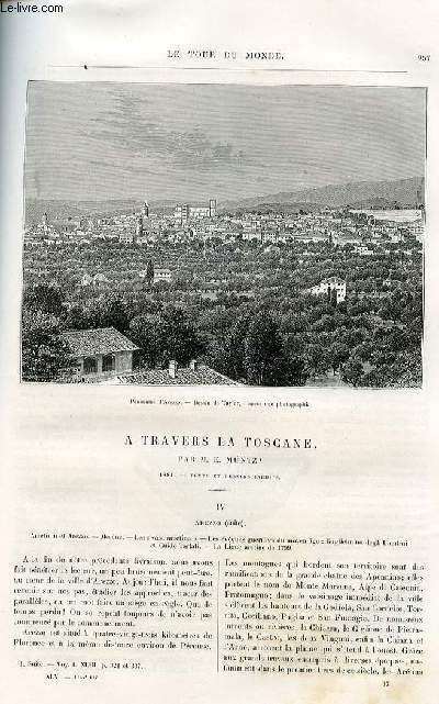 Le tour du monde - nouveau journal des voyages - livraisons n1164,1165,1166,1167 et 1168 - A travers la Toscane par E. Mntz (1881).