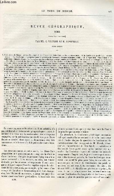 Le tour du monde - nouveau journal des voyages - Revue gographique - 1883 - Second semestre par C. MAunoir et H. Duveyrier.