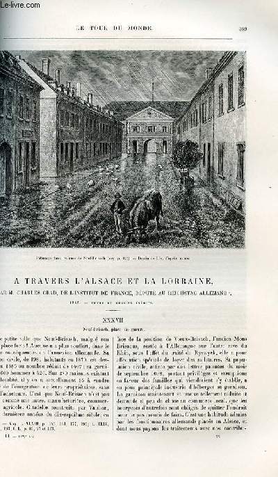 Le tour du monde - nouveau journal des voyages - livraison n1327,1328 et 1329 - A travers l'Alsace et la Lorraine par Charles Grad, de l'institut de France, dput au reichstag allemand (1884).
