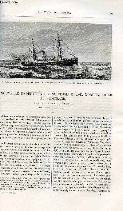 Le tour du monde - nouveau journal des voyages - livraison n1345 et 1346 - La nouvelle expdition du professeur A. E. Nordenskild au Gronland par Charles Rabot (1883).