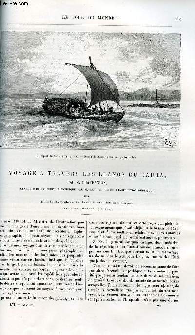 Le tour du monde - nouveau journal des voyages - livraison n1454 et 1455 - Voyage  travers les Llanos du caura par Chaffanjon (1885) -  suivre par : Voyage aux sources de l'Ornoque.