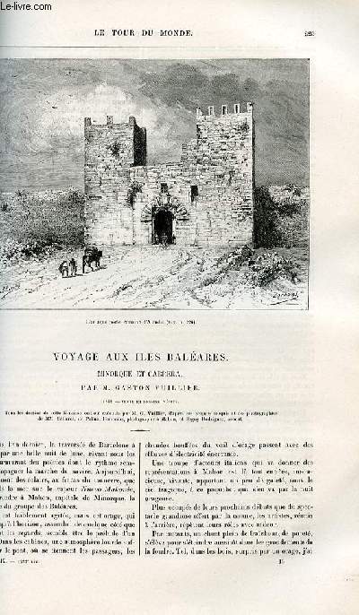 Le tour du monde - nouveau journal des voyages - livraisons n1527, 1528, 1529 et 1530 - Voyage aux les Balares - Minorque et Cabrera par Gaston Vuillier.