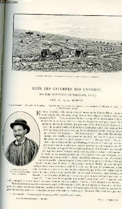 Le tour du monde - journal des voyages - nouvelle srie- livraison n026 - Dans les cavernes des causses (dixime campagne souterraine 1897) par E. A. MArtel.