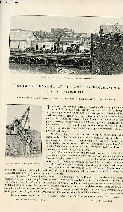 Le tour du monde - journal des voyages - nouvelle srie- livraison n01 - L'isthme de Panama et le canal interocanique par Raymond Bel.