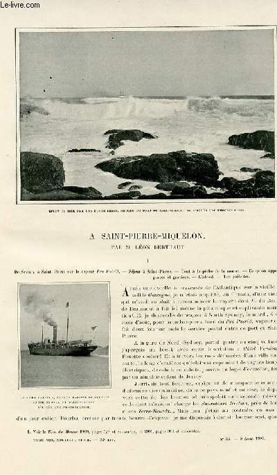 Le tour du monde - journal des voyages - nouvelle srie- livraisons n32 et 33 - A Saint Pierre et Miquelon, par Lon Berthaut.