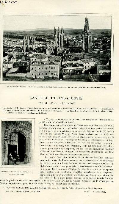 Le tour du monde - journal des voyages - nouvelle srie- livraisons n27,28,29 et 30 - Castille et Andalousie par Mme Jane Dieulafoy.