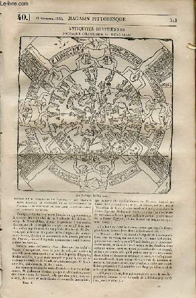 LE MAGASIN PITTORESQUE - Livraison n0040 - Antiquits gyptiennes - Zodiaque circulaire de Denderah.