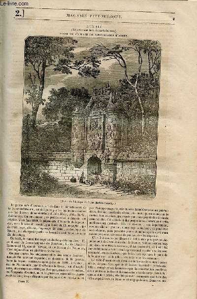 LE MAGASIN PITTORESQUE - Livraison n002 - Aumale (Seine infrieure) - Sortir de l'abbaye de Saint MArtin d'Auchy.