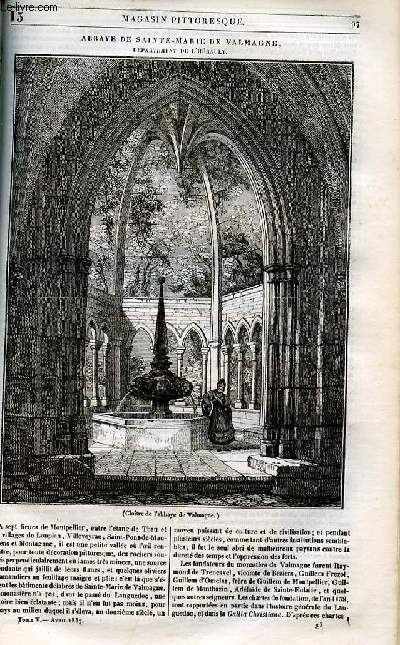 LE MAGASIN PITTORESQUE - Livraison n013 - Abbaye de Sainte Marie de valmagne (Hrault).