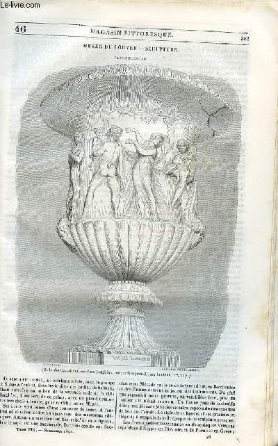 LE MAGASIN PITTORESQUE - Livraison n046 - Muse du Louvre - Sculpture - Vase borghse.