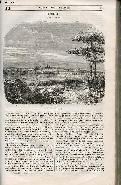 LE MAGASIN PITTORESQUE - Livraison n010 - Bordeaux, premier article.