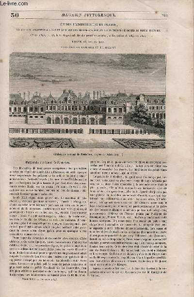LE MAGASIN PITTORESQUE - Livraison n030 - Etudes d'architecture en France - rgne de Louis XIII: Ministres de Richelieu et de Mazarin.