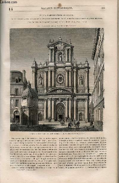 LE MAGASIN PITTORESQUE - Livraison n014 - Etudes d'architecture en France - des glises au dix septime sicle.