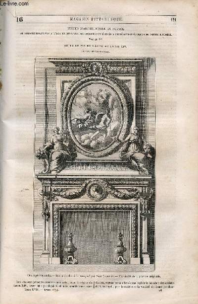LE MAGASIN PITTORESQUE - Livraison n016 - Etudes d'architecture en France,suite et fin du rgne de Louis XIV.