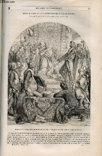 LE MAGASIN PITTORESQUE - Livraison n009 - Henri III forc de jurer l'xcution de la Grande Charte.