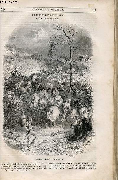 LE MAGASIN PITTORESQUE - Livraison n045 - Le retour des troupeaux - les chalets et leurs bergers.