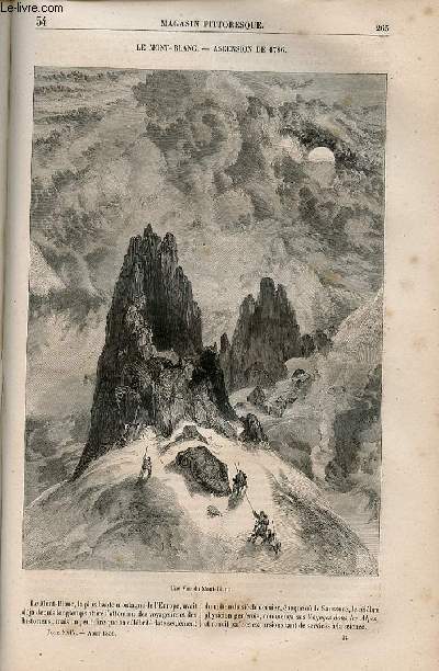 LE MAGASIN PITTORESQUE - Livraison n034 - Le Mont Blanc - Ascension de 1786.