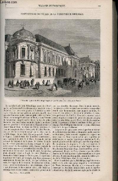 LE MAGASIN PITTORESQUE - Livraison n007 - Constructions nouvelles de la bibliothque impriale.
