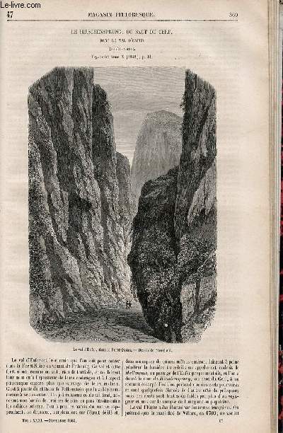 LE MAGASIN PITTORESQUE - Livraison n047 - Le Hirschensprung ou saut du cerf dans le Val d'Enfer (Fort Noire).