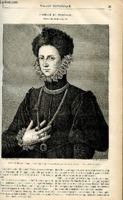 LE MAGASIN PITTORESQUE - Livraison n05 - Isabelle de Portugal, femme de Charles Quint.