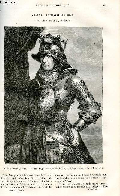 LE MAGASIN PITTORESQUE - Livraison n11 - Muse du Belvdre  Vienne -L'empereur maximilien Premier par Rubens.