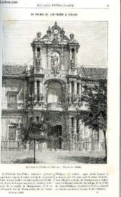 LE MAGASIN PITTORESQUE - Livraison n02 - Le palais de San Telmo  Sville.