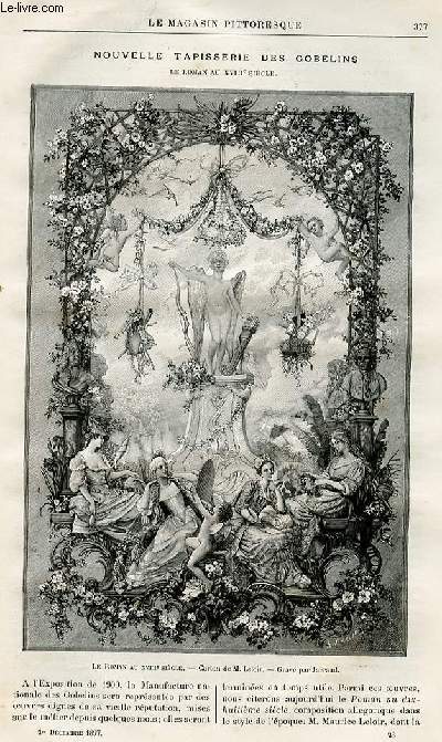 LE MAGASIN PITTORESQUE - Livraison n23 - Nouvelle tapisserie des Gobelins - le roman au XVIIIme sicle.