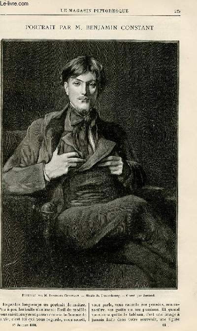 LE MAGASIN PITTORESQUE - Livraison n14 - Portrait par Benjamin Constant .