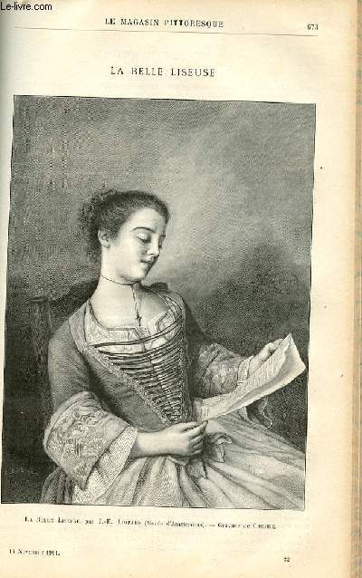 LE MAGASIN PITTORESQUE - Livraison n22 - La belle liseuse par J.E. Liotard, grav par Crosbie