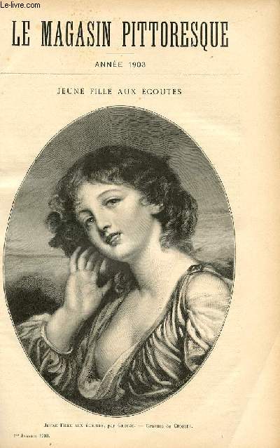 LE MAGASIN PITTORESQUE - Livraison n01 - Jeune fille aux coutes par Fouquet, petit article.