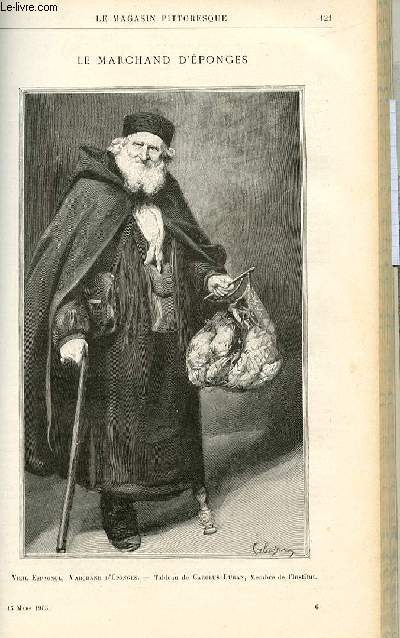 LE MAGASIN PITTORESQUE - Livraison n06 - Le marchand d'ponges, tabmeau de Carolus Duran, gravure.