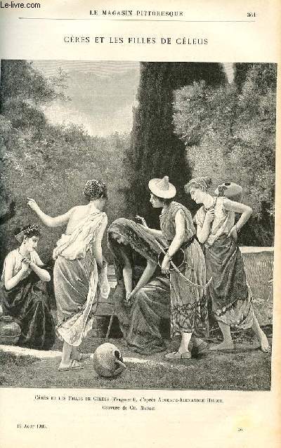 LE MAGASIN PITTORESQUE - Livraison n16 - Crs et les filles de Cleus , fragment d'aprs Auguste-ALexandre Hirsch, grav par Baude.