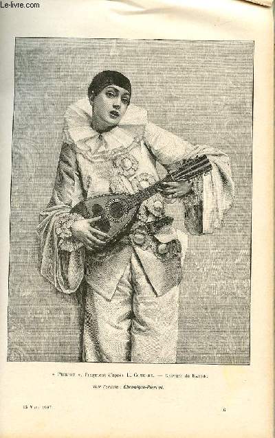 LE MAGASIN PITTORESQUE - Livraison n06 - Pierrot,fragment d'aprs L. Comerre, grav par Baude.