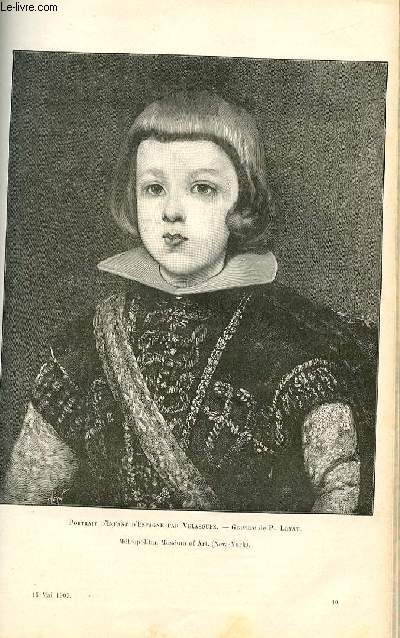 LE MAGASIN PITTORESQUE - Livraison n10 - Portrait d'Infant d'Espagne par Velasquez, grav par P. Leyat.