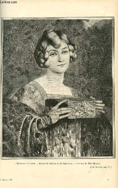 LE MAGASIN PITTORESQUE - Livraison n03 - Prcieux souvenir: gravure par Mlle Mirman, d'aprs le tableau de Brisgand.