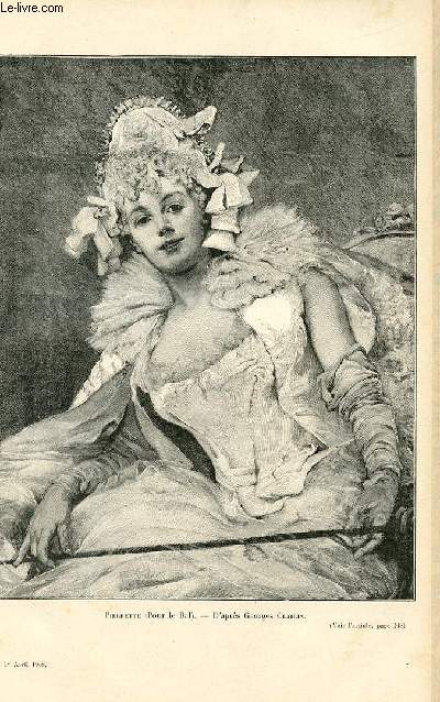 LE MAGASIN PITTORESQUE - Livraison n07 - Pierrette (pour le bal) d'aprs Georges Clairin, gravure.