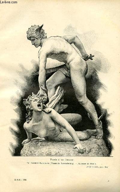 LE MAGASIN PITTORESQUE - Livraison n14 - Perse et la Gorgone par Laurent Marqueste, grav par Durel.