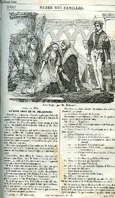 Le muse des familles - lecture du soir - 1re srie - livraison n18 - Salon de 1834 - La Jane Gray de Delaroche.