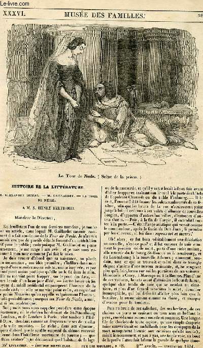 Le muse des familles - lecture du soir - 1re srie - livraison n36 - Histoire de la littrature - Alexandre Dumas - Gaillardet - la tour de nesle.