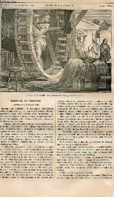 Le muse des familles - lecture du soir - 1re srie - livraison n25 - Histoire du thtre - L'apprenti boulanger.