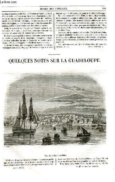 Le muse des familles - lecture du soir - livraisons n27 et 28 - Quelques notes sur la Guadeloupe par A. P. de la Pointe  Pitre.